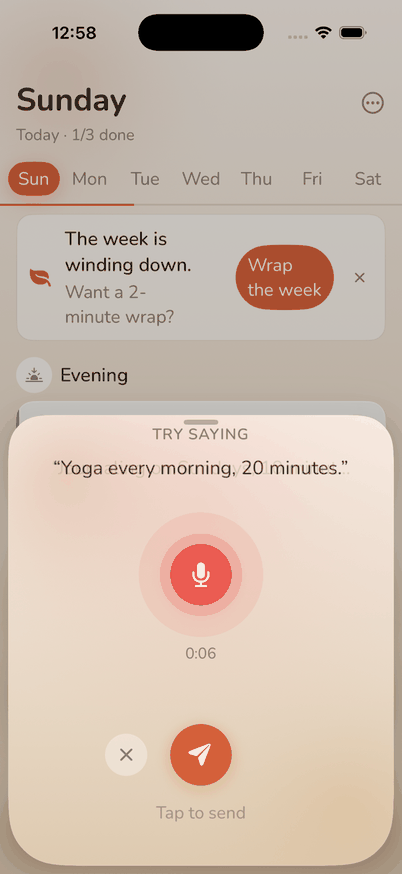 Vivana voice planning: say it, Vivie plans it
